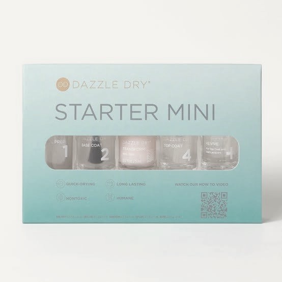 Dazzle Dry starter mini kit in a soft teal gift box